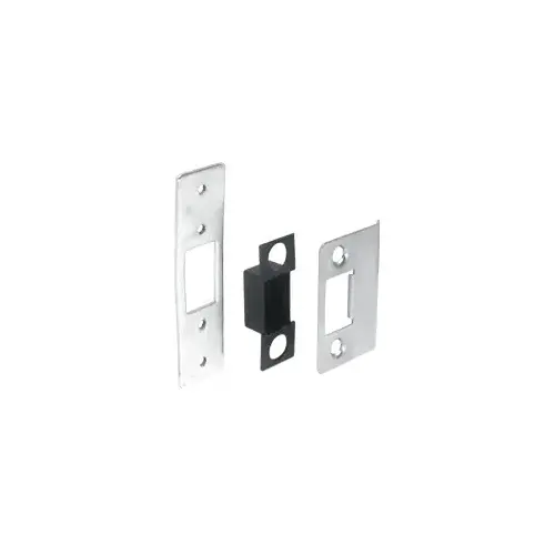 Brushed Stainless Deadlatch Strike Set for 1-3/4" Wide Jamb