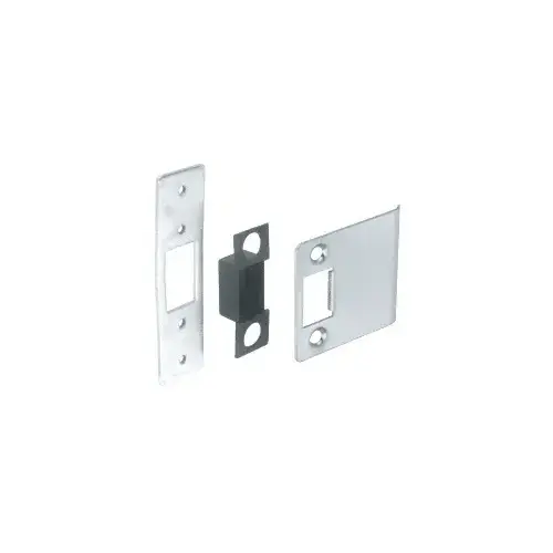 Brushed Stainless Deadlatch Strike Set for 4" Wide Jamb