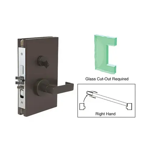 Dark Bronze 6" x 10" RH Center Lock With Deadlatch in Entrance Lock Function