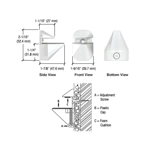 White Adjustable Shelf Clamp Pair White Adjustable Shelf Clamp Pair