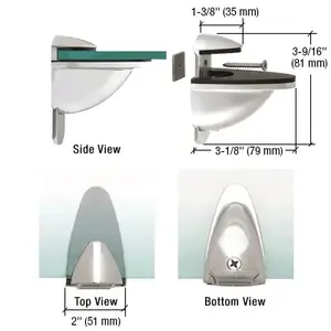 CRL DL661CH Polished Chrome Heavy-Duty Adjustable Shelf Bracket