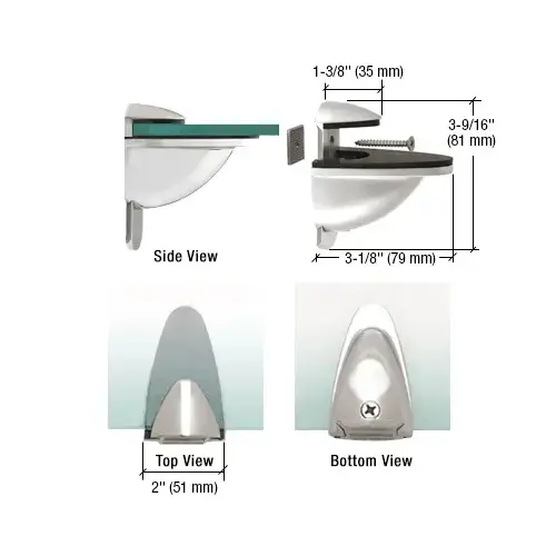 Polished Chrome Heavy-Duty Adjustable Shelf Bracket Polished Chrome Heavy-Duty Adjustable Shelf Bracket