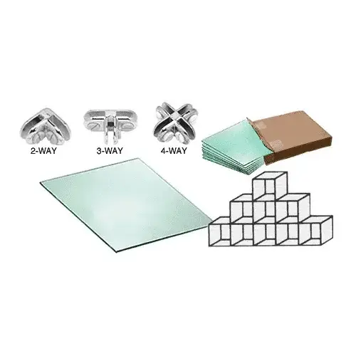 9 Cube Tempered Glass Displayer with Chrome Connectors 9 Cube Tempered Glass Displayer with Chrome Connectors