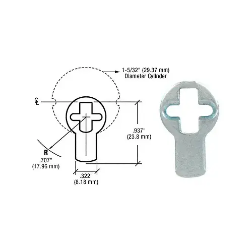 Cylinder Cam for Use with DRA Series Mortise Cylinder