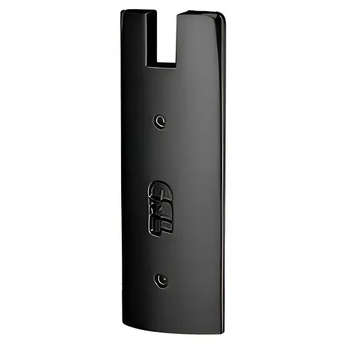 Black Powder Coated End Cap for 6" Square 1/2" Glass Wedge-Lock Door Rail Black Powder Coated End Cap for 6" Square 1/2" Glass Wedge-Lock Door Rail