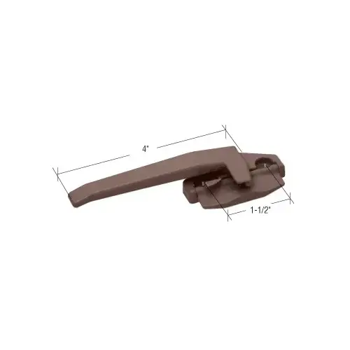 Left Hand Cam Handle, Zinc Material, 1-1/2" Screw Hole Spacing, 4" Handle Length, Left Hand, Brown Finish Left Hand Cam Handle, Zinc Material, 1-1/2" Screw Hole Spacing, 4" Handle Length, Left Hand, Brown Finish