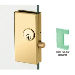 CRL DT36PB Polished Brass 2-3/4" x 5-5/8" Deadthrow Low Profile Center Lock