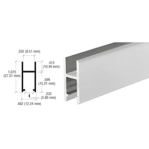 Satin Anodized Aluminum H-Bar Extrusion for Showcases 144" Stock Length Satin Anodized Aluminum H-Bar Extrusion for Showcases 144" Stock Length