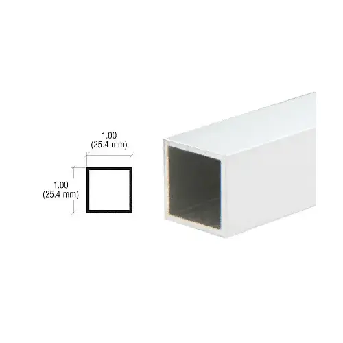 Brite Anodized 1" Square Tube Extrusion 144" Stock Length
