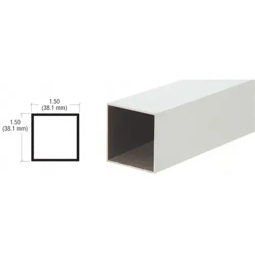 Satin Anodized 1-1/2" Square Tube Extrusion 144" Stock Length