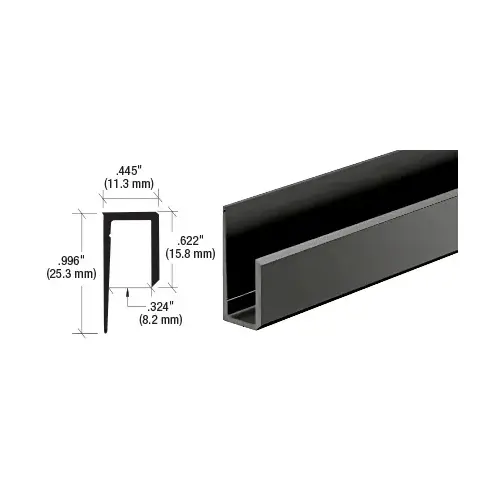 Black Canadian Style 1/4" Deep Nose "J" Channel 72" Stock Length - pack of 25 Black Canadian Style 1/4" Deep Nose "J" Channel 72" Stock Length - pack of 25