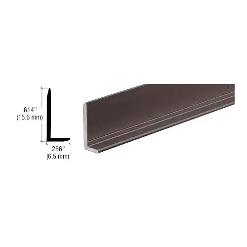 Bronze Electro-Static Paint 1/4" Aluminum L-Bar Extrusion 144" Stock Length