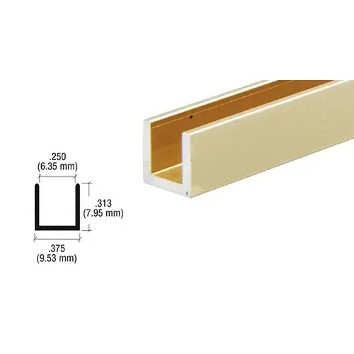 Brite Gold Anodized 1/4" Aluminum U-Channel 144" Stock Length Brite Gold Anodized 1/4" Aluminum U-Channel 144" Stock Length