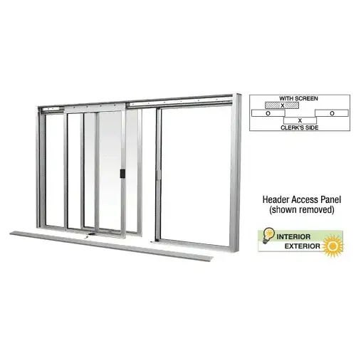 Satin Anodized DW Series Manual Deluxe Sliding Service Window OXO with Screen Satin Anodized DW Series Manual Deluxe Sliding Service Window OXO with Screen