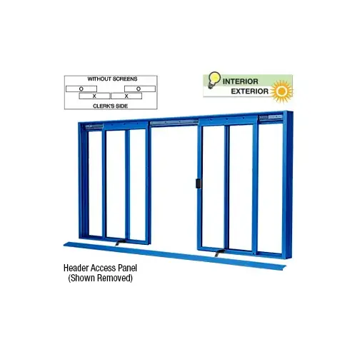 Custom Color Powder Painted DW Series Four Panel Manual Deluxe Sliding Service Window OXXO without Screen Custom Color Powder Painted DW Series Four Panel Manual Deluxe Sliding Service Window OXXO without Screen