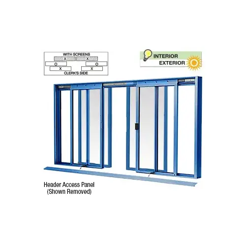 Custom KYNAR Paint DW Series Four Panel Manual Deluxe Sliding Service Window OXXO with Screen Custom KYNAR Paint DW Series Four Panel Manual Deluxe Sliding Service Window OXXO with Screen