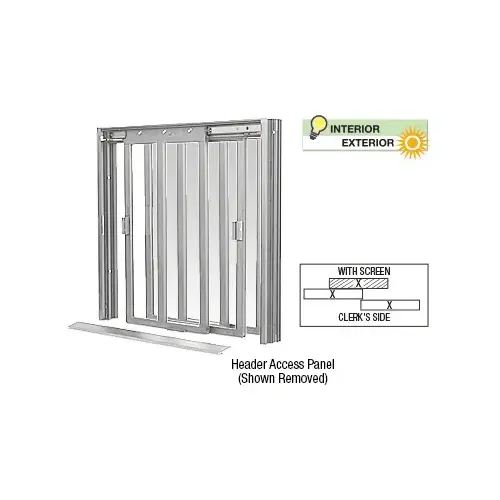 Satin Anodized DW Series Manual Deluxe Sliding Service Window XX with Screen Satin Anodized DW Series Manual Deluxe Sliding Service Window XX with Screen