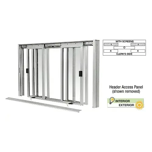Satin Anodized DW Series Manual Deluxe Sliding Service Window XOX with Screen Satin Anodized DW Series Manual Deluxe Sliding Service Window XOX with Screen