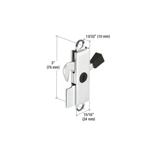 Stamped Aluminum 13/32" Wide Sliding Glass Door Lever Lock Stamped Aluminum 13/32" Wide Sliding Glass Door Lever Lock