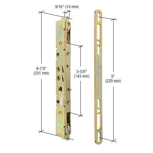 9-7/8" 2-Point Mortise Lock 9-7/8" 2-Point Mortise Lock