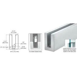 CRL EGRB10D Mill EGR Elevated Glass Railing Base Shoe for 1/2" Glass