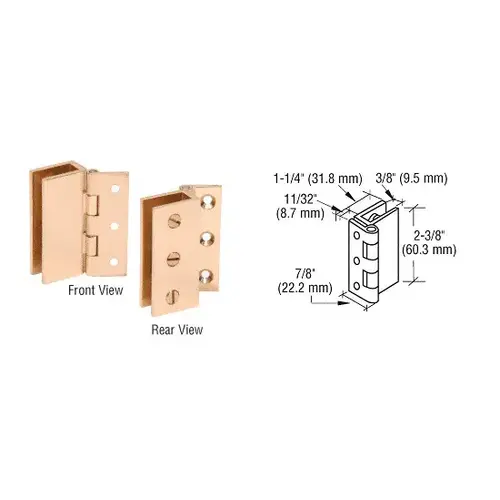 Brass Large Wall Mount Set Screw Hinge - pack of 2 Brass Large Wall Mount Set Screw Hinge - pack of 2