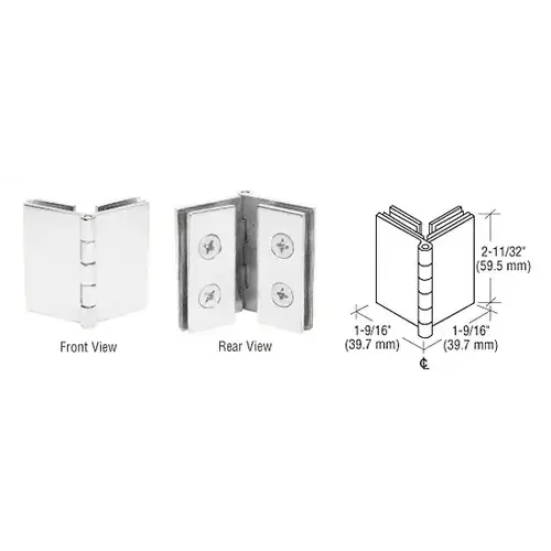 Chrome Double Glass-to-Glass 90 Degree Return Hinge - pack of 2 Chrome Double Glass-to-Glass 90 Degree Return Hinge - pack of 2