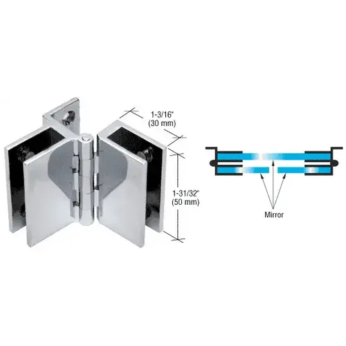 Chrome Frameless Triple Mirror Hinge - pack of 4