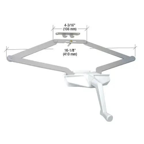 16-1/8" White Roto-Gear Awning Window Operator