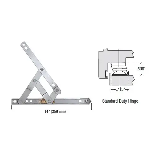 14" Standard Duty 4-Bar Stainless Steel Window Hinge 14" Standard Duty 4-Bar Stainless Steel Window Hinge