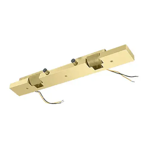 Polished Brass Electric Strike Keeper for Double Doors - Fail Secure Polished Brass Electric Strike Keeper for Double Doors - Fail Secure
