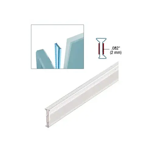 Clear Copolymer Strip for 90 Degree Glass-to-Glass Joints - 3/8" Tempered Glass 120" Length