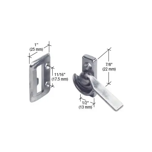 Left Hand Sliding Window Latch with 7/8" Screw Holes Brite Zinc Left Hand Sliding Window Latch with 7/8" Screw Holes Brite Zinc