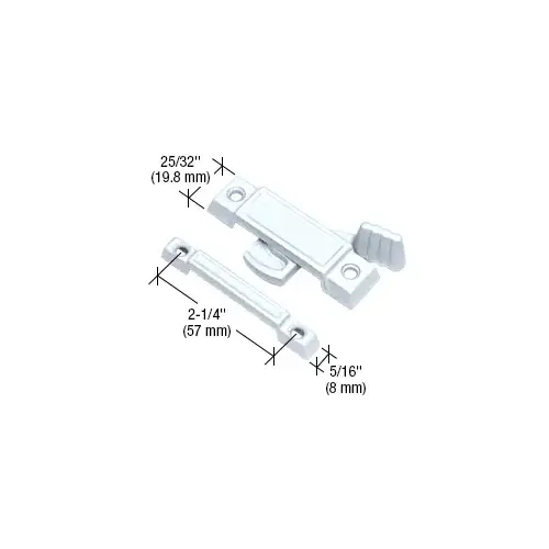 White Window Sash Lock - 2-1/4" Screw Holes White Window Sash Lock - 2-1/4" Screw Holes