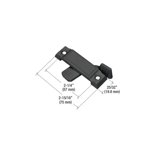 Black Sliding Window Lock with 2-1/4" Screw Holes and 5/8" Latch Projection Black Sliding Window Lock with 2-1/4" Screw Holes and 5/8" Latch Projection