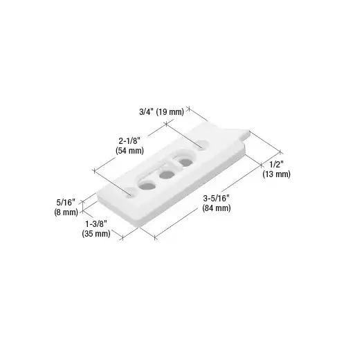 White Tilt Window Latch with 2-1/8" Screw Holes