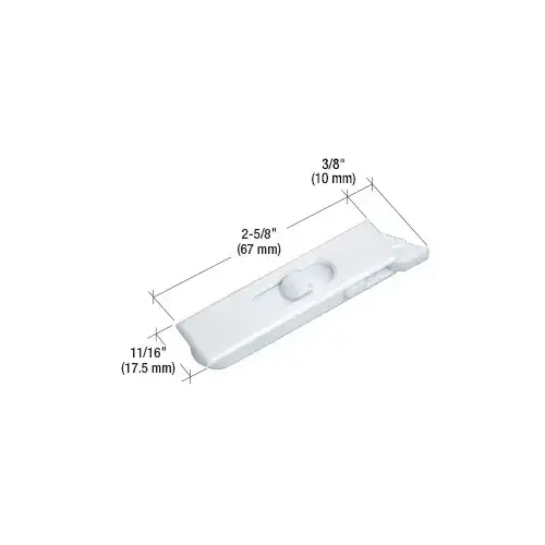 White 2-5/8" Mortised Tilt Latch
