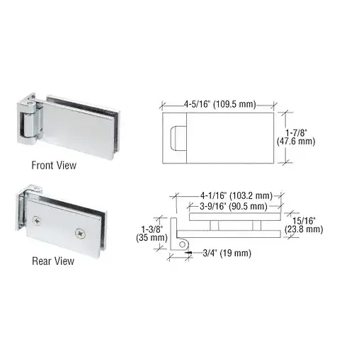 Chrome Free Swinging Offset Pivot Hinge Chrome Free Swinging Offset Pivot Hinge