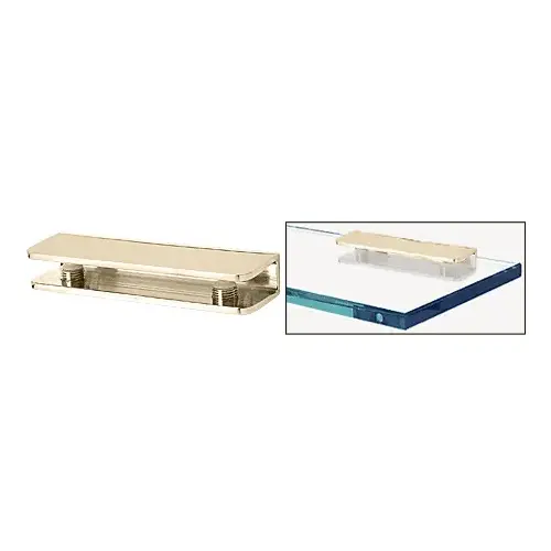 Polished Brass Rectangular Interior Shower Shelf Clamp Polished Brass Rectangular Interior Shower Shelf Clamp