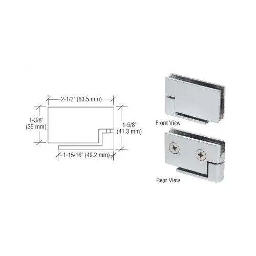 Satin Chrome Surface Mount Cabinet Pivot Hinges - pack of 2