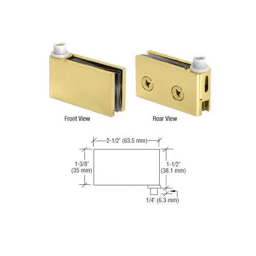 Brass Flush Mount Cabinet Pivot Hinges - pack of 2