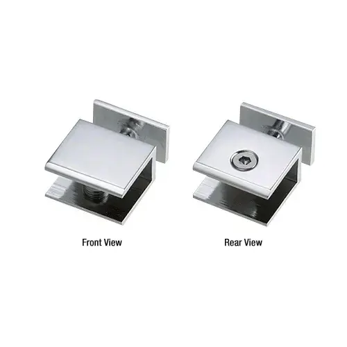 Polished Chrome Thru-Glass Square Cornered Shelf Clamp Polished Chrome Thru-Glass Square Cornered Shelf Clamp