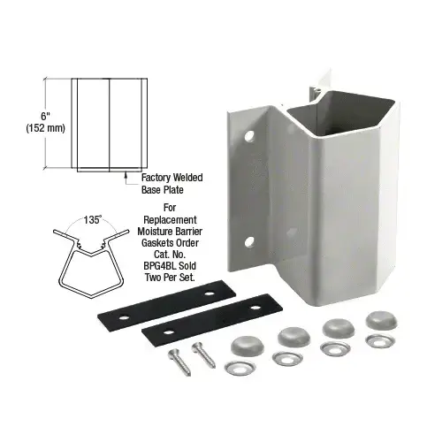 Silver Metallic Outside 135 Degree Fascia Mounted Bracket Silver Metallic Outside 135 Degree Fascia Mounted Bracket