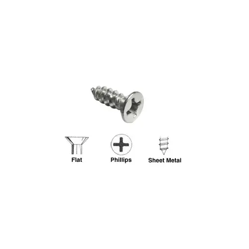 #12 x 3/4" Stainless Steel Flat Head Fascia Base Plate Screws #12 x 3/4" Stainless Steel Flat Head Fascia Base Plate Screws