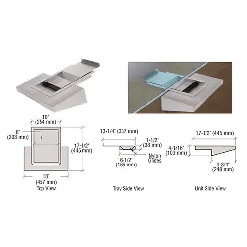 Brushed Stainless Steel Sliding Deal Tray with Shelf Brushed Stainless Steel Sliding Deal Tray with Shelf