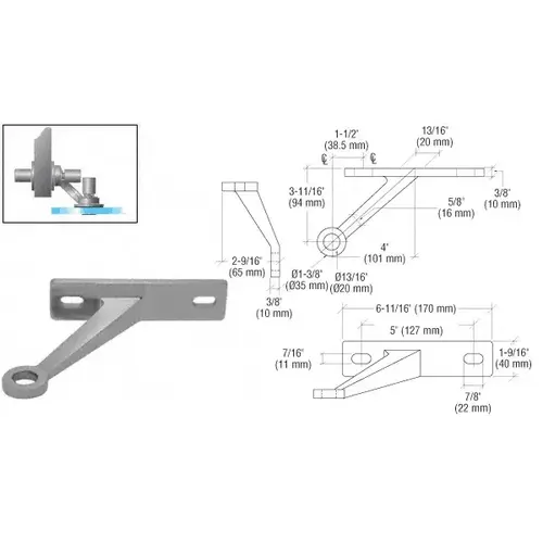 Brushed Stainless Heavy-Duty Spider Fitting Single Right Arm Wall Mount Frame Spider Brushed Stainless Heavy-Duty Spider Fitting Single Right Arm Wall Mount Frame Spider