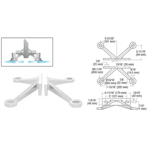 Polished Stainless Heavy-Duty 4 Arm Spider Fitting "V" Fin Mount Frame Polished Stainless Heavy-Duty 4 Arm Spider Fitting "V" Fin Mount Frame