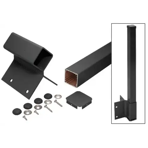 Matte Black 48" 200, 300, 350, and 400 Series 90 Degree Fascia Mounted Post Kit Matte Black 48" 200, 300, 350, and 400 Series 90 Degree Fascia Mounted Post Kit