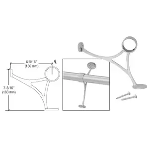 CRL FRCB20BS Brushed Stainless Combination Foot Railing Bracket for 2" Tubing