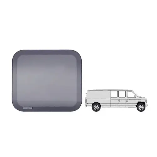 Fixed 'All-Glass' Look 40% Window for Side Hinged Door - 1992+ Ford Vans 15-1/4" x 21-3/4" Dark Solar Fixed 'All-Glass' Look 40% Window for Side Hinged Door - 1992+ Ford Vans 15-1/4" x 21-3/4" Dark Solar